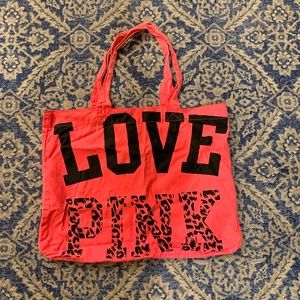 PINK Bright Pink Tote Bag "Love Pink"